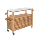 Outdoor Patio Acacia Wood Bar Cart by HouseOfZazla