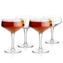 Raye Angled Crystal Coupe Glasses Set of 4 by Viski