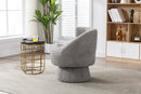 360 Degree Swivel Cuddle Barrel Accent Chairs, Round Armchairs with Wide Upholstered, Fluffy Fabric Chair for Living Room, Bedroom, Office, Waiting Rooms