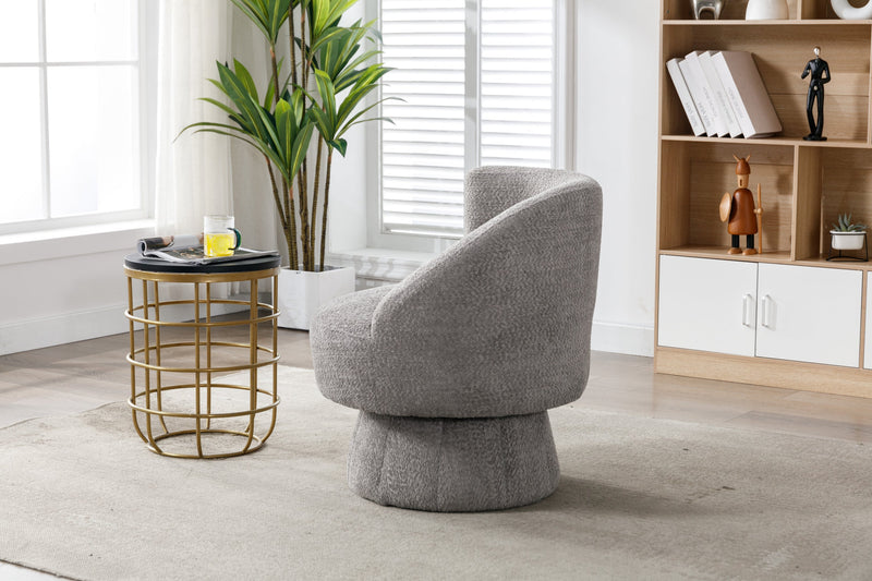 360 Degree Swivel Cuddle Barrel Accent Chairs, Round Armchairs with Wide Upholstered, Fluffy Fabric Chair for Living Room, Bedroom, Office, Waiting Rooms