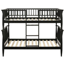 Abram Windsor Twin Over Twin Wood Bunk Bed with Ladder Black