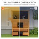 3-Story Cat House Feral Cat Shelter, Outdoor Kitten Condo with Raised Floor, Asphalt Roof, Escape Doors, Jumping Platforms, Yellow