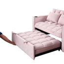 55.3" 4-1 Multi-functional Sofa Bed with Cup Holder and USB Port for Living Room or Apartments Pink