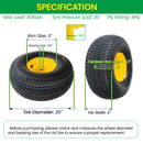 Set of 2 20x8.00-8 Lawn Mower Tires and Wheel Assembly