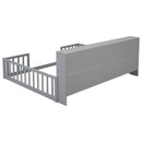 Floor Bed With Side Bookcase, Shelves, Guardrails by HouseOfZazla