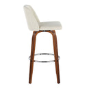 Toriano - Contemporary, Fixed Height Barstool Swivel & Round Footrest (Set of 2) by HouseOfZazla