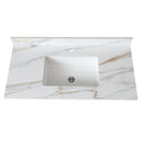 Elegant Vanity Top With Undermount Sink And Backsplash, Sintered Stone by HouseOfZazla