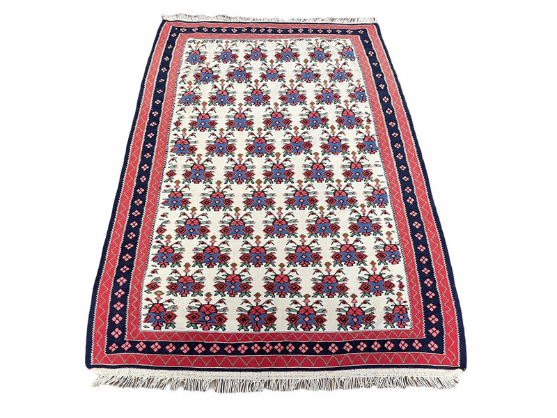 3x5 Vintage Kurdish Senneh Kilim Rug 3 x 5 Heirloom Rug Flatweave Antique Rug Playroom Rug Collectible Rug Beige Kilim