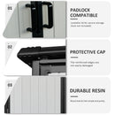 5X3Ft Outdoor Storage Shed Waterproof Resin Cabinet With Lockable Doors For Bikes And Patio Furniture - Black by HouseOfZazla