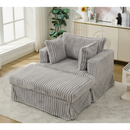 47.7'' Oversized Corduroy Chaise Longue with Ottoman