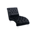 Chaise Lounge Indoor, Button Tufted Upholstered Chaise Lounge Chair With Pillow by HouseOfZazla