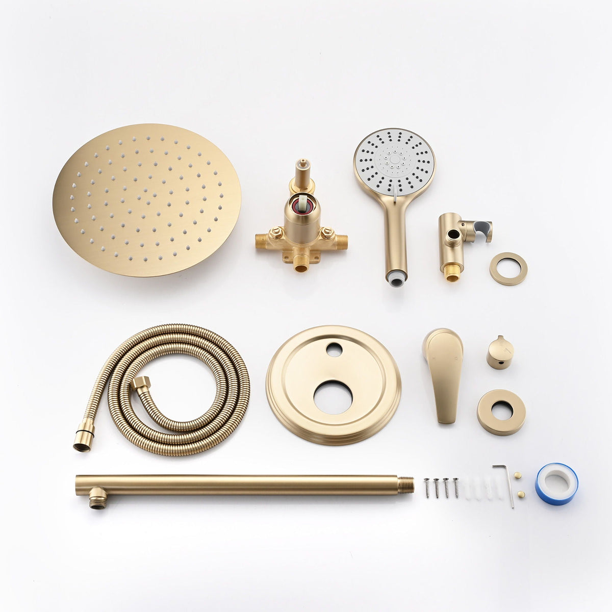 Wall Mounted Shower Set With High Pressure 10" Rain Shower Head And 5 Function Handheld Shower Head, photo 18 of 19