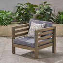 Outdoor Acacia Wood Patio Chair With Fabric Cushion by HouseOfZazla