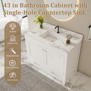43" Bathroom Vanity, Multi Functional Cabinet - White by Unique Piece Furniture
