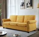 Soft Sofa, Upholstered 3 Seater Couch With High Density Foam, Loose Back Cushions And Turned Legs by Unique Piece Furniture