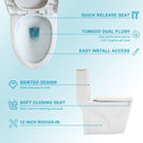 1 Piece Toilet For Bathroom, Dual Flush 1.24 / 1.6 Gpf, Soft Closing Seat - White by HouseOfZazla