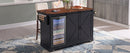 K&K 72" Farmhouse Kitchen Island with Fridge Storage Space & Power Outlet
