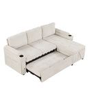 Convertible L Shaped Sofa Couch With Storage, Cup Holders, USB Ports by HouseOfZazla