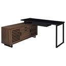 Rodger - L Shape Office Desk With Storage, Workstation For Home Or Office - Walnut by HouseOfZazla