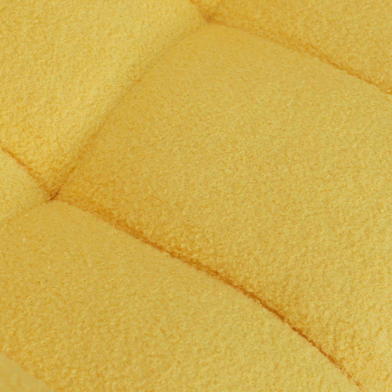 Teddy Fabric Rocking Chair, Modern Rocking Accent Chair for Nursery, Living Room, Bedroom, Yellow