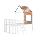 Loft Bed With Roof, Window, Guardrail, Ladder by Unique Piece Furniture