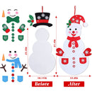 Felt Christmas Snowman Set DIY Felt Christmas Hanging Decorations Kits with 54Pcs Detachable Ornaments Xmas Gift for Toddlers