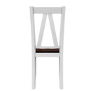 6-Piece Wood Dining Table Set Kitchen Table Set with Long Bench and 4 Dining Chairs, Farmhouse Style, Walnut+White