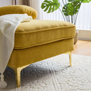 83" Modern Sectional Sofas Couches Velvet L-Shaped Couches for Living Room, Bedroom, Yellow
