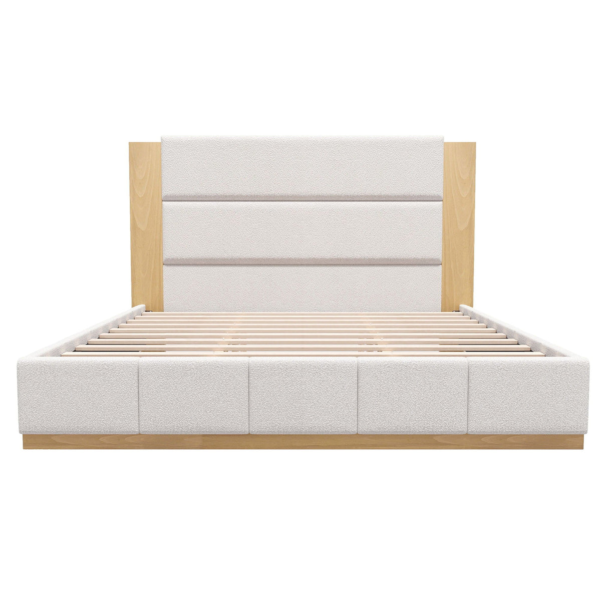 Modern Upholstered Platform Bed With Extended Headboard, photo 4 of 23