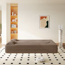 Modern Floor Sleeper Sofa Bed With 2 Pillows, Convertible Twin Size Folding Mattress For Living Room