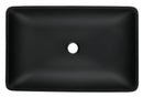 14.38" L -22.25" W -4-3/8 in. H Matte Shell Glass Rectangular Vessel Bathroom Sink in Black with Faucet and Pop-Up Drain in Matte Black