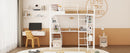 Loft Bed With 4 Layers Of Shelves And L-Shaped Desk, Stylish Metal Frame Bed With A Set Of Sockets, USB Ports And And Wireless Charging by HouseOfZazla