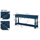 63inch Long Wood Console Table with 3 Drawers and 1 Bottom Shelf for Entryway Hallway Easy Assembly Extra-thick Sofa Table(Navy Blue)
