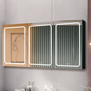 60x30 Inch LED Bathroom Medicine Cabinet Surface Mount Double Door Lighted Medicine Cabinet, Medicine Cabinets for Bathroom with Mirror Defogging, Dimmer Black