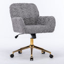 Office Chair, Artificial Rabbit Hair Home Office Chair With Metal Base, Adjustable Desk Chair Swivel Office Chair, Vanity Chair by Unique Piece Furniture