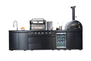 Black 125-Inch Double Stainless Steel Gas Outdoor Kitchen Barbecue Grill