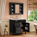 Bathroom Vanity With Mirror Cabinet, Single Sink With 2 Soft Closing Doors And 4 Drawers by HouseOfZazla