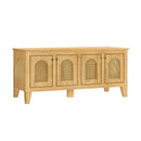 Lars Indoor Rattan Decorated Rubber Wood Dog Crate Cabinet by HouseOfZazla