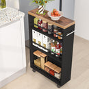 4 Tier Narrow Rolling Kitchen Slim Storage Cart by HouseOfZazla