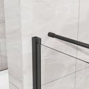 Corner Shower Enclosure, Frameless Pivot Door - Matte Black by HouseOfZazla