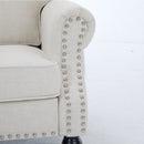 Rolled Arm Sofa With Nailhead Trim With Wooden Legs