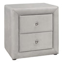 Nightstand With Storage Drawer, Upholstered, Transitional by HouseOfZazla