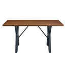 Industrial Style Indoor Dining Table With Metal Legs - Walnut / Black by HouseOfZazla