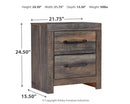 Drystan - Two Drawer Night Stand - Brown / Beige