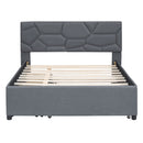 Upholstered Platform Bed With Brick Pattern Headboard And Twin Long Size Trundle by Unique Piece Furniture