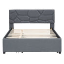 Upholstered Platform Bed With Brick Pattern Headboard And Twin Long Size Trundle by HouseOfZazla