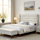 Modern Upholstered Platform Bed With Wave Shaped Headboard by HouseOfZazla