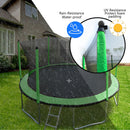15Ft Trampoline With Basketball Hoop Inflator And Ladder (Inner Safety Enclosure) by HouseOfZazla