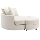 360° Swivel Accent Barrel Chair With Storage Ottoman & 4 Pillows, Modern Leisure Chair Round Accent For Living Room by HouseOfZazla
