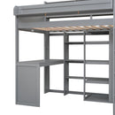 Loft Bed With Built In Desk, Storage Shelves, And Wardrobe by HouseOfZazla